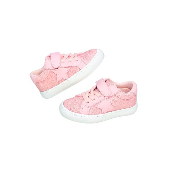 FabKids Pink Glitter Star Sneakers - Toddler Size 8 - Picture 3 of 10